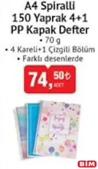 STUDİ A4 SPİRALLİ 150 YAPRAK 4+1 PP  KAPAK DEFTER 70 G STUDİ A4 SPİRALLİ 150 YAPRAK 4+1 PP  KAPAK DEFTER 70 G
